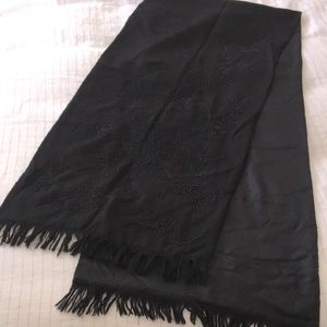 MEGAN PARK Beaded Wool/Silk Scarf